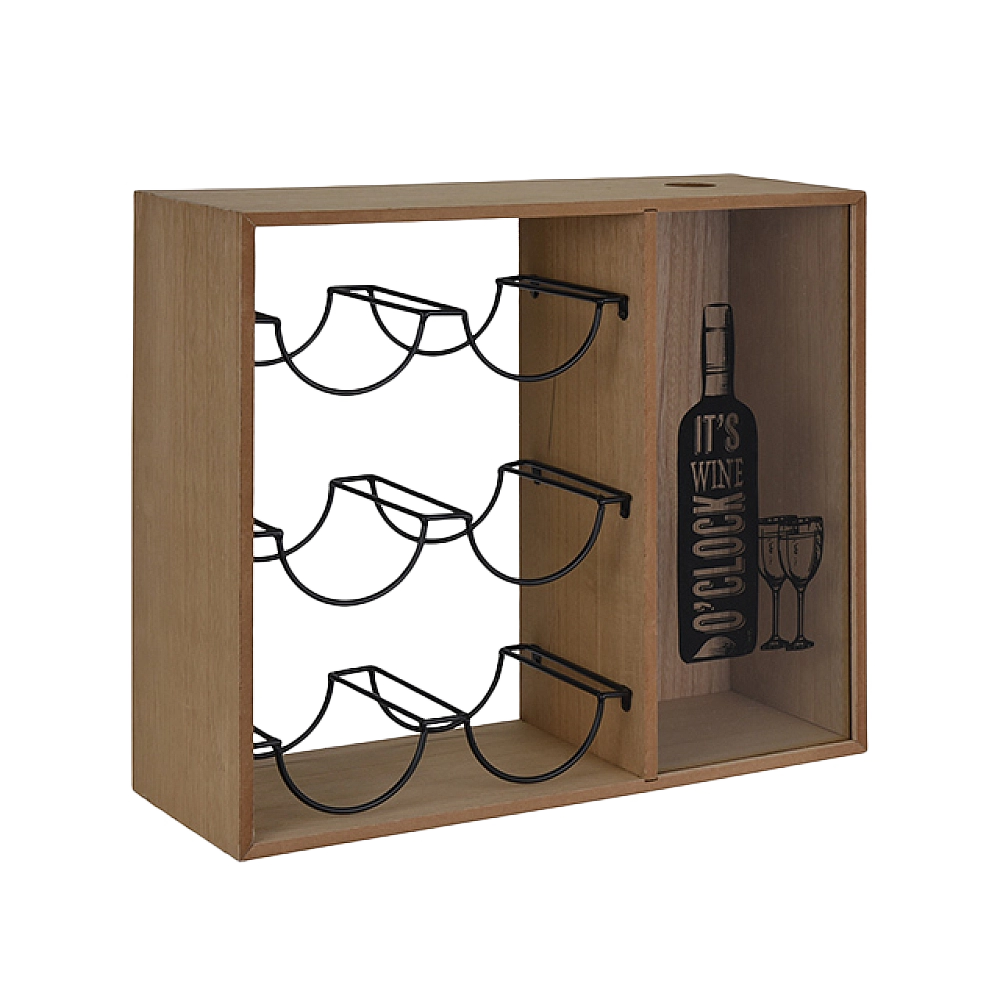 Suport de 6 sticle + colector dopuri 40X35X15cm - winetime.md