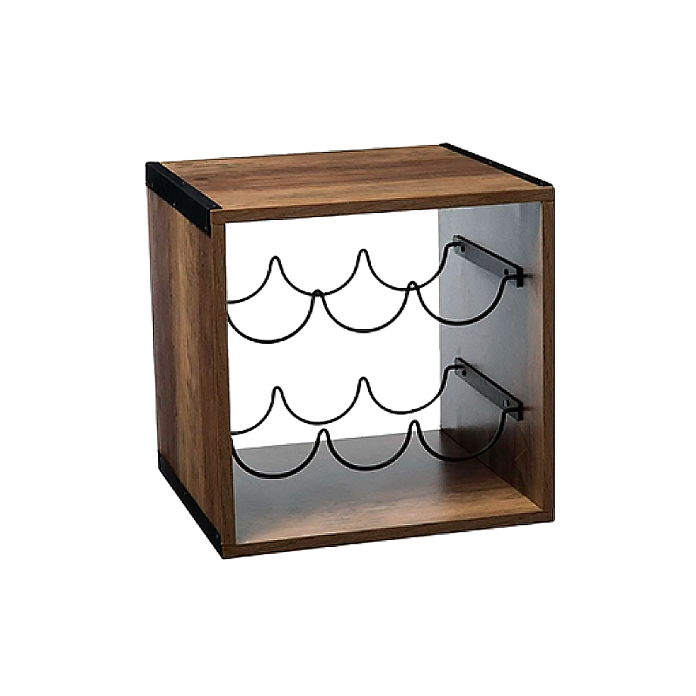 Suport de 6 sticle  Cub Five 31X31X31cm, lemn/metal - winetime.md