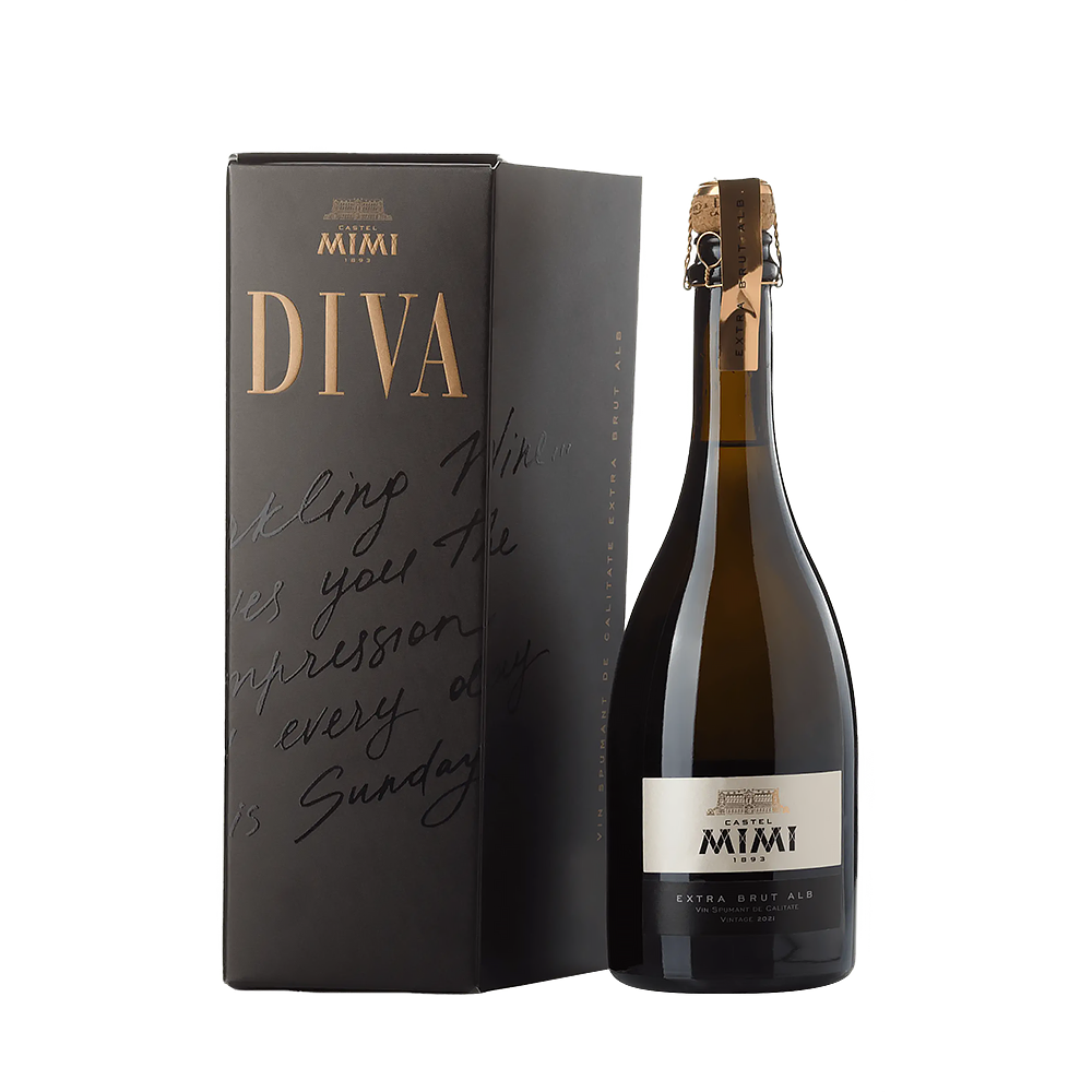 Vin spumant Castel Mimi DIVA Extra Brut alb 0.75l in cutie - winetime.md