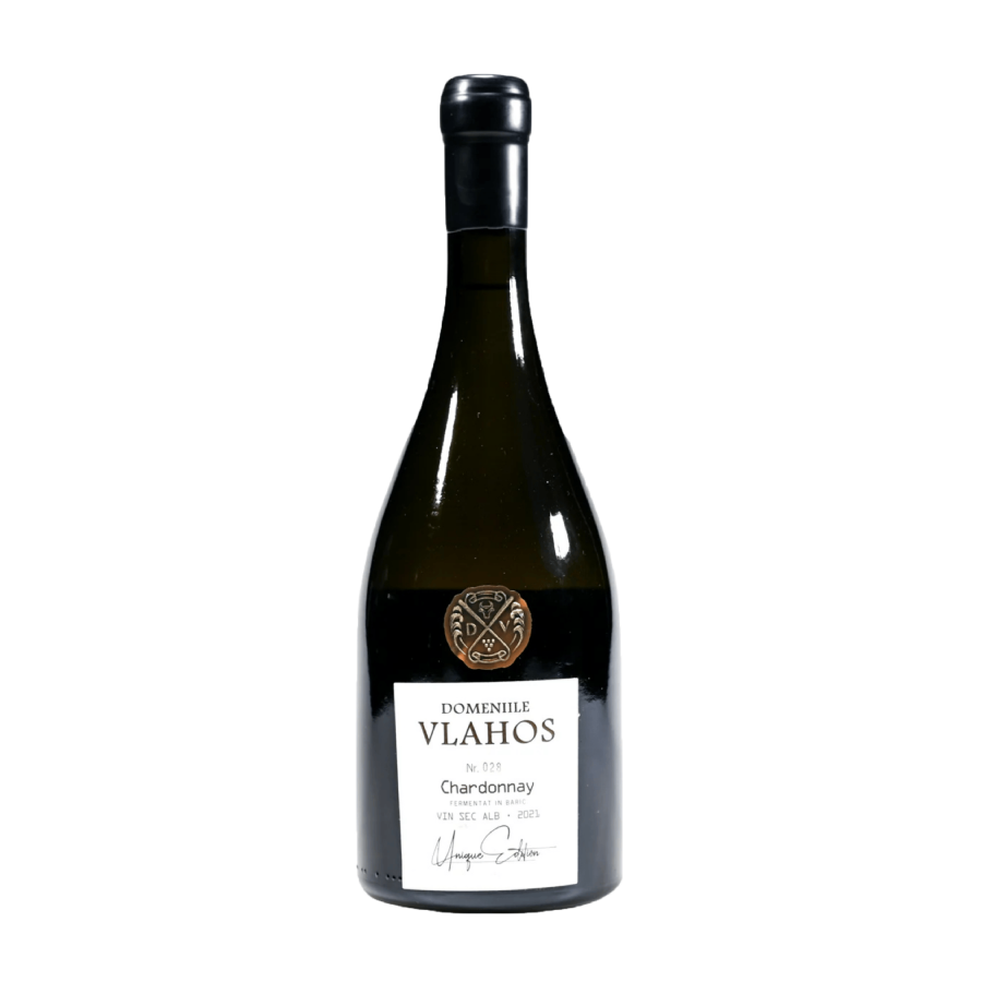 Vin sec alb Domeniile Vlahos Chardonnay, fermentat in baric 0.75 L - winetime.md