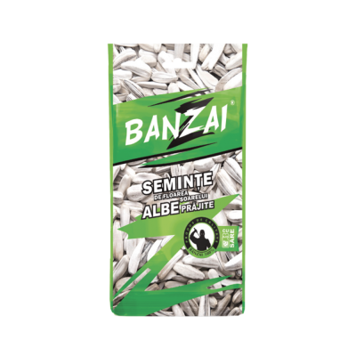 Seminte de floarea soarelui albe prajite cu sare Banzai 90g - winetime.md