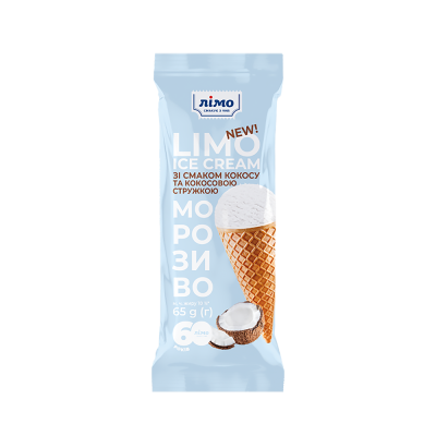 LIMO 1965 ICE CREAM Inghetata Raffe cu cocos in con de vafe 65g - winetime.md